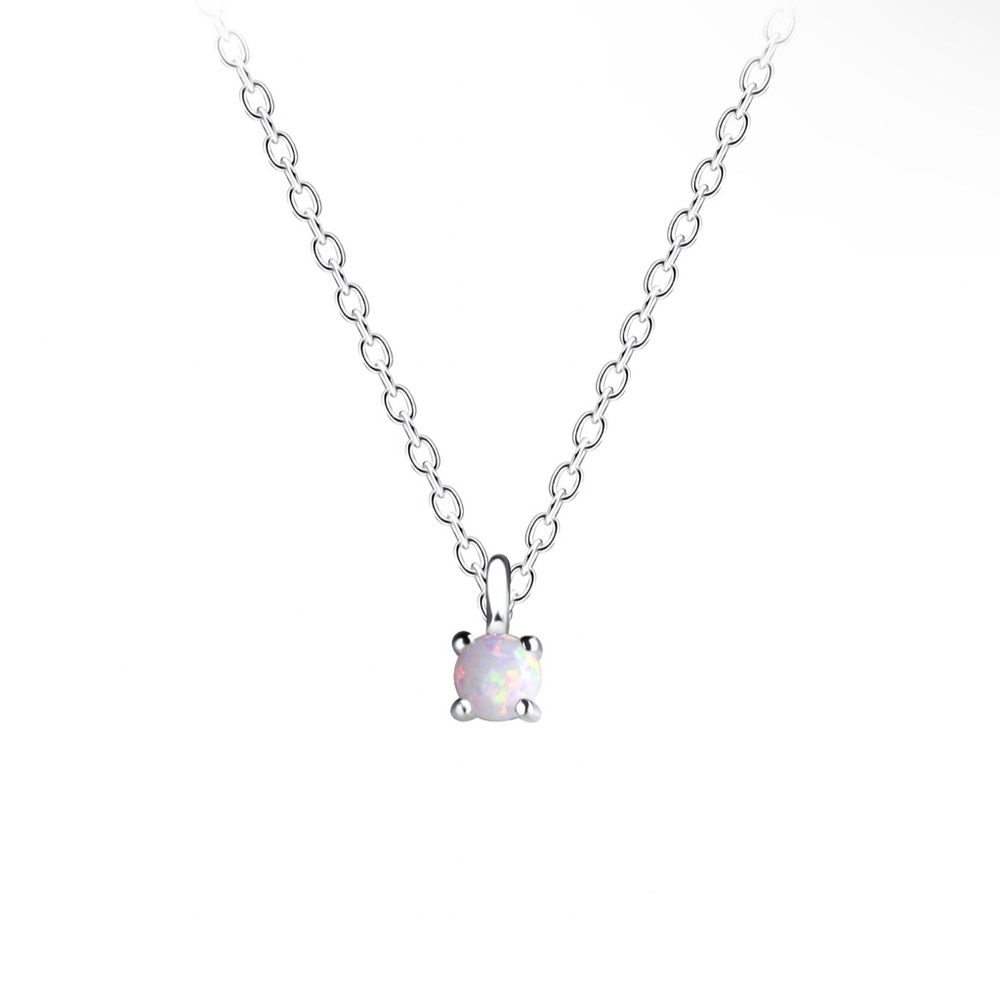Genuine Opal necklace in 925 sterling silver